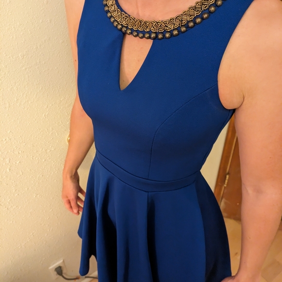 Blue dress amazing beading size s - Picture 6 of 12